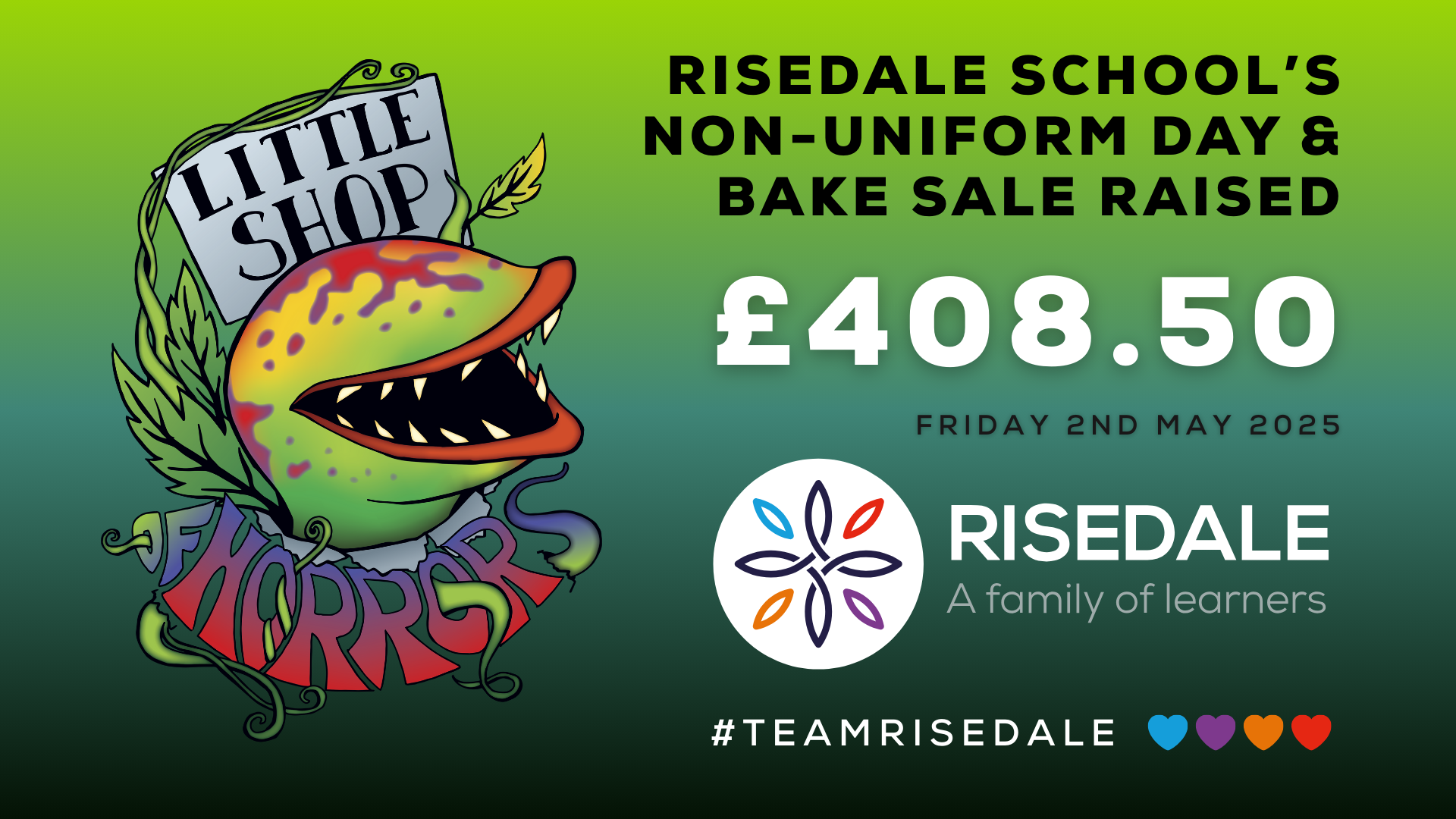 £408.50 raised for Little Shop of Horrors - 2nd May 2025: